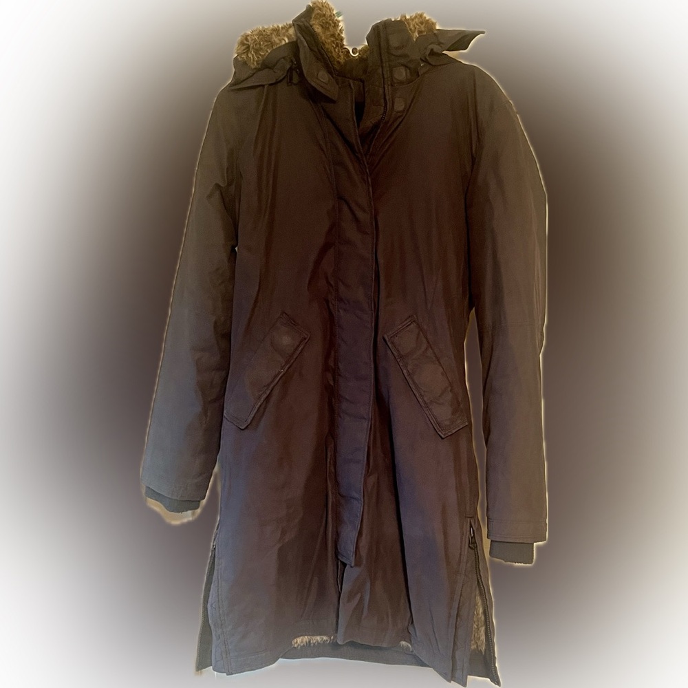 Artizia Babaton Dark Jacket with Fur-Trimmed Hood